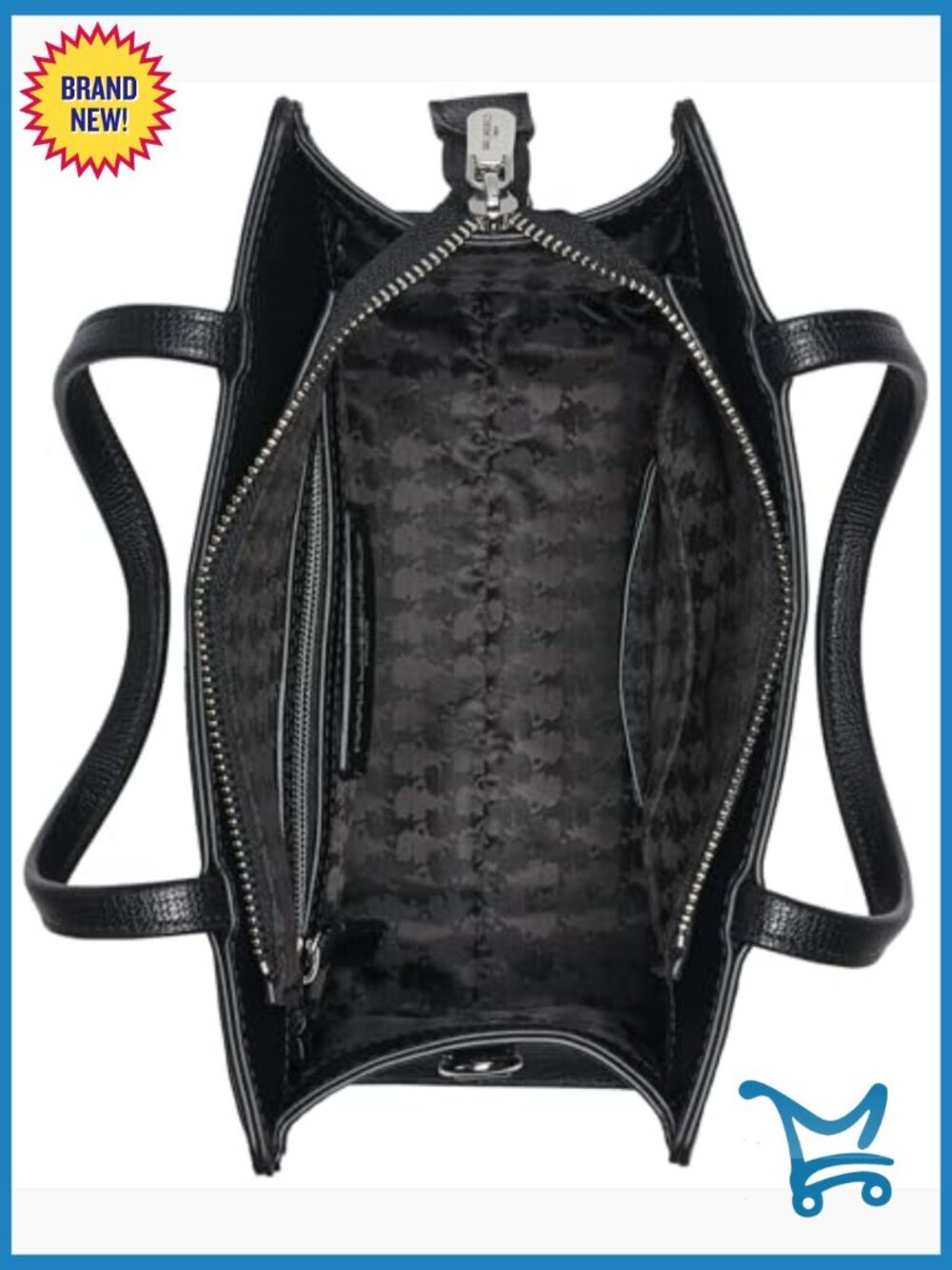 Top Handle Satchel with Adjustable Strap, 3 Compartments, Heavyweight PVC - Picture 7 of 7